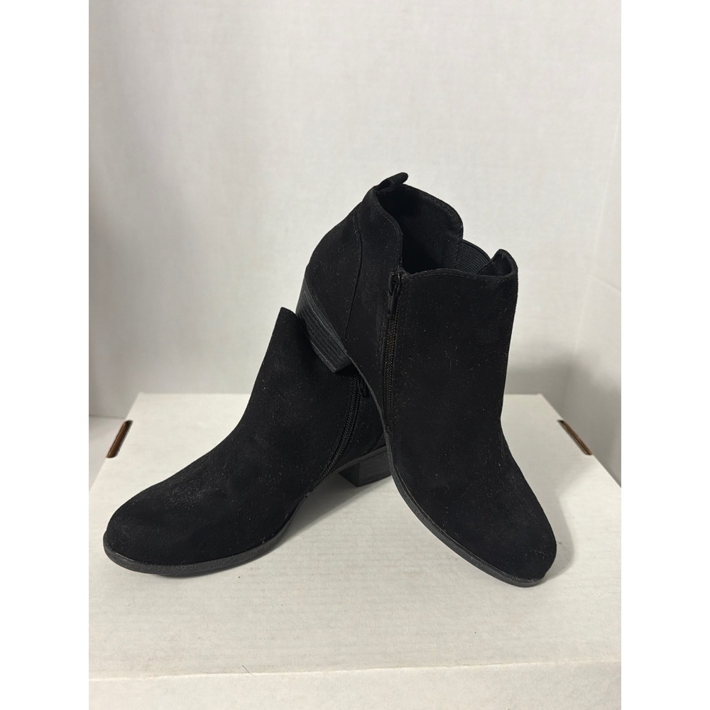 Arizona Jean Co Gale Black Faux Suede Ankle Boots Memory Foam 8M 037-8936